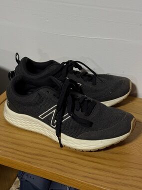 New Balance Fresh Foam Black Knit Sneakers with White Sole